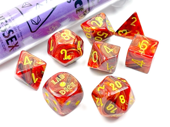 Polyhedral Lab Dice: Vortex Underworld/Yellow