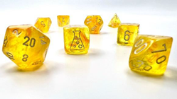 Polyhedral Lab Dice: Borealis Canary/White