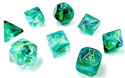 Polyhedral Lab Dice: Borealis Kelp/Light Green