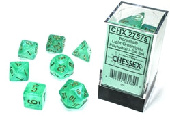 Polyhedral 7 Die Set: Borealis Light Green/Gold