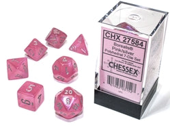 Polyhedral 7 Die Set: Borealis Pink/Silver