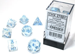 Polyhedral 7 Die Set: Borealis Icicle/Light Blue