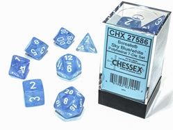 Polyhedral 7 Die Set: Borealis Sky Blue/White