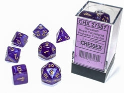 Polyhedral 7 Die Set: Borealis Royal Purple/Gold