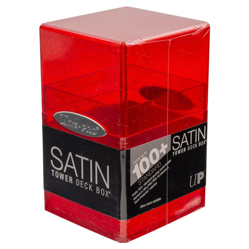 Satin Tower Deck Box Glitter Red