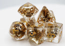 RPG Dice Set - Silver Pirate Skull
