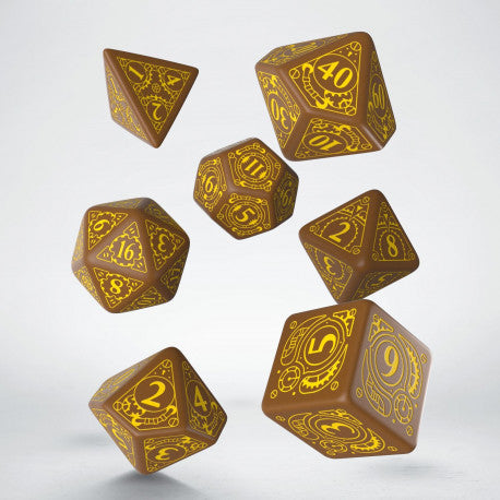 Steampunk Dice Set: Brown & Yellow