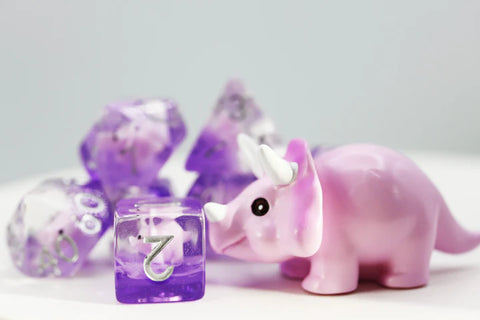 RPG Dice Set - Pink Triceratops