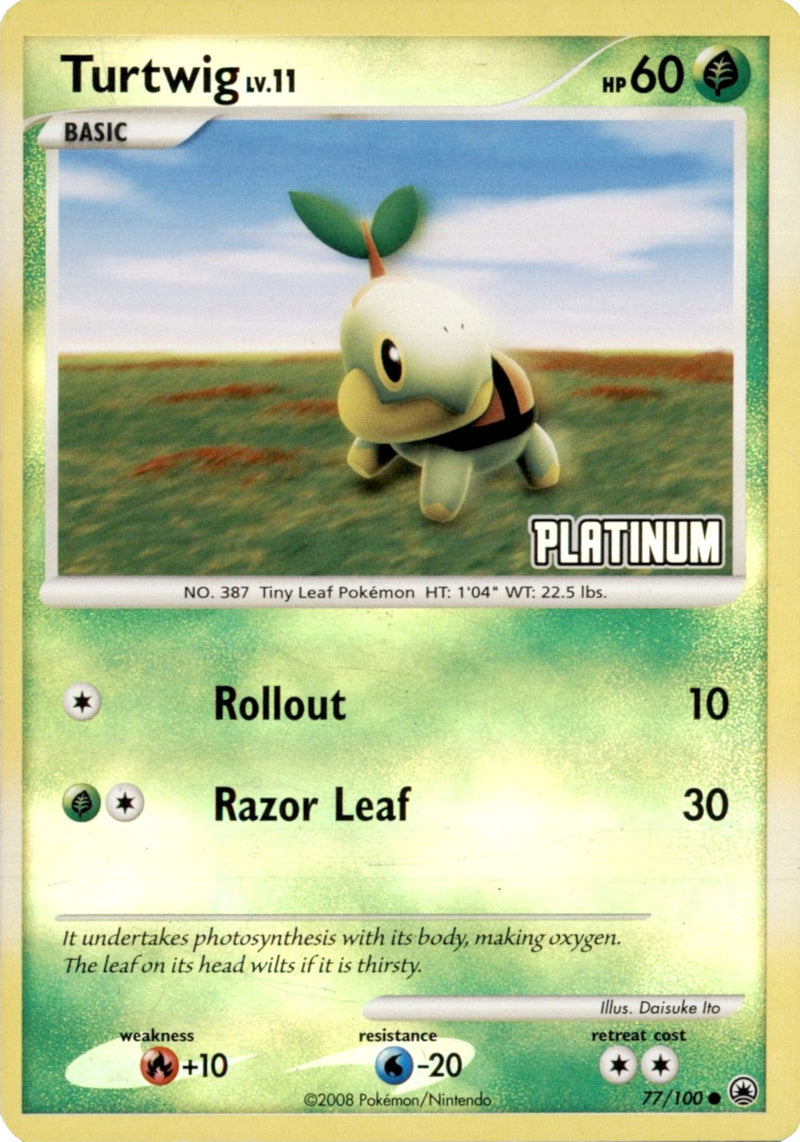 burger king promo pokemon cards Turtwig LV.11 (77/100) (Platinum) [Burger King Promos: 2008 Collection